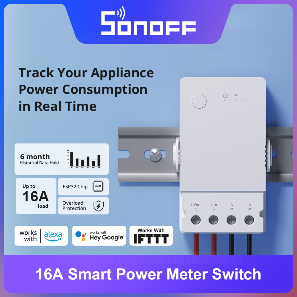 Sonoff Basic Switch - スマートパワー計スイッチ,ppow配信元16a,esp32チップ,安全設計,ジュエリーによる過負荷保護