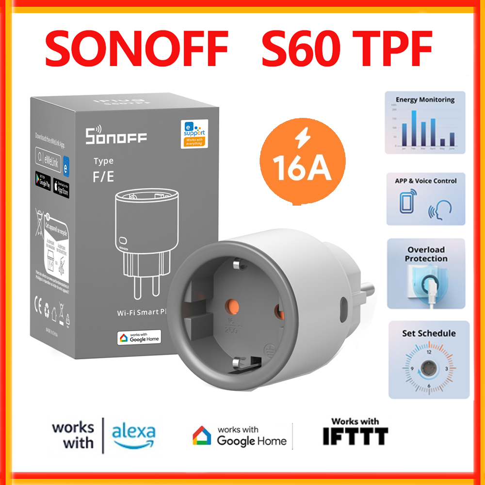 SONOFF S60 TPF EU Wifi スマートプラグ - Sonoff Basic Switch のレビューと価格